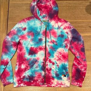 Aviator Nation Tie-Dye Zip-Up Hoodie L